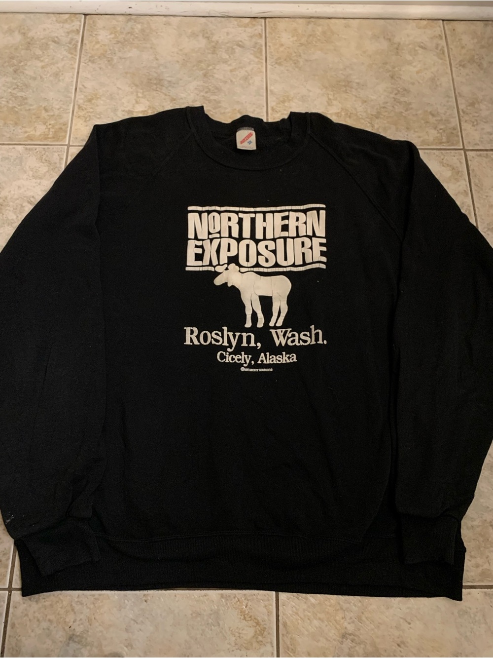 Vintage Northern Exposure Black Graphic Crewneck Sweatshirt size 3XL